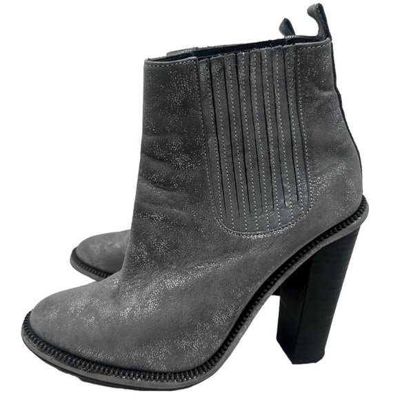 Opening Ceremony Boho Metallic Leather Ankle Boot Gray Western Revival Sz 39 US7 - Picture 12 of 15